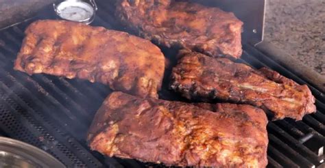 slow cooking ribs on a gas grill